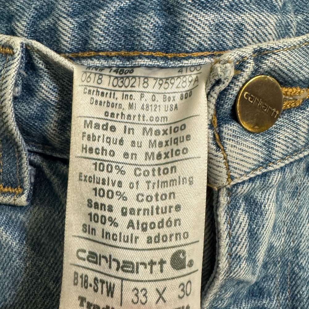 Vintage Y2K Carhartt Grunge B18 STW Jeans
33x30 Stone Wash Distressed Workwear - Picture 8 of 12